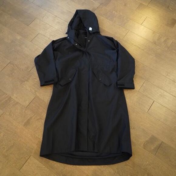 Women’s Quince Weatherproof Trench Raincoat True Black Size Small - Picture 2 of 9